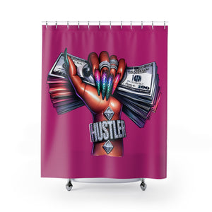 Hustle Girl Pink Shower Curtains